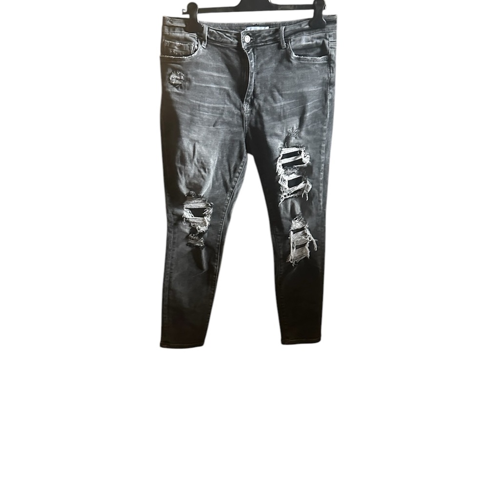 Distressed Black Denim Jeans